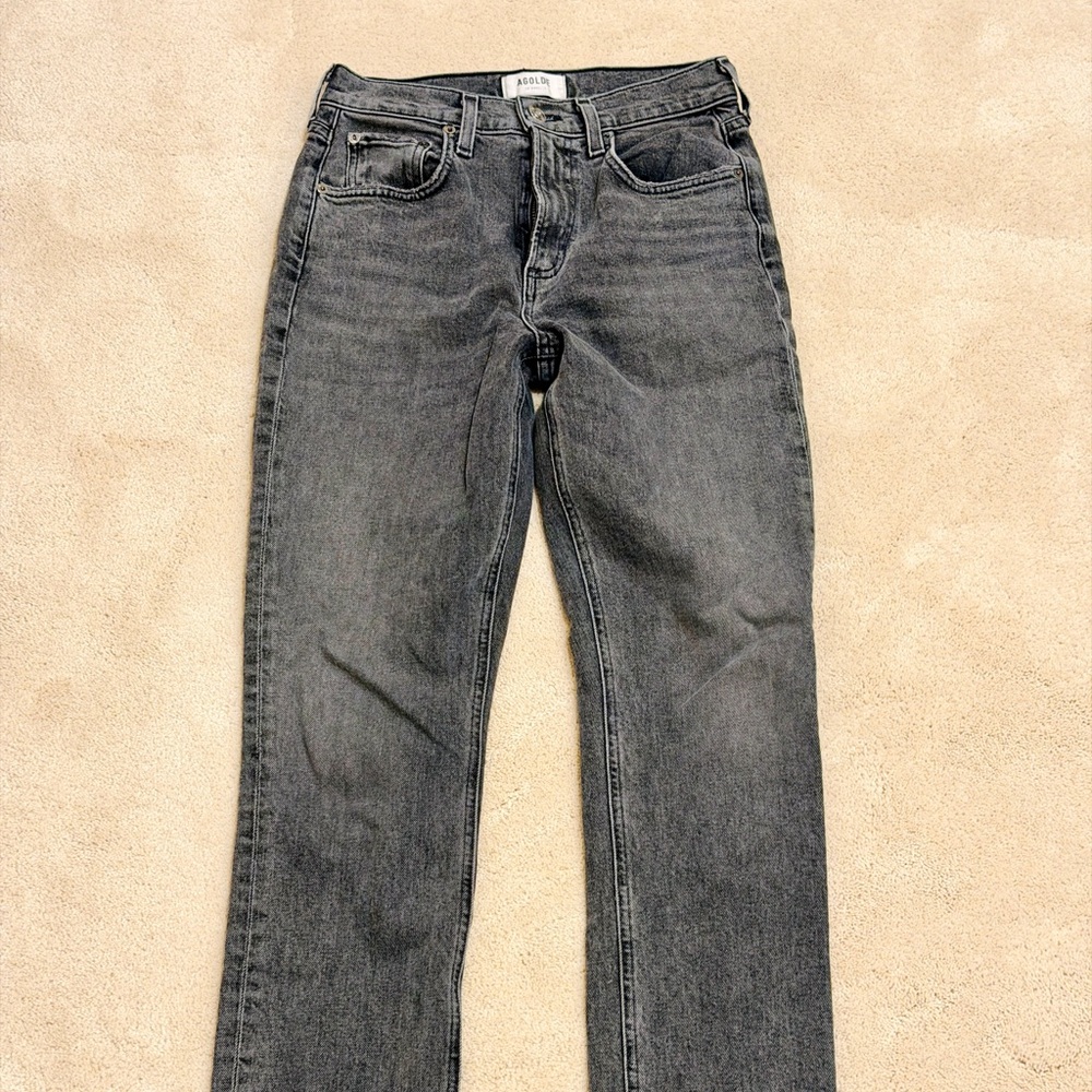 Agolde Aritzia Women's Straight Jeans in Gray